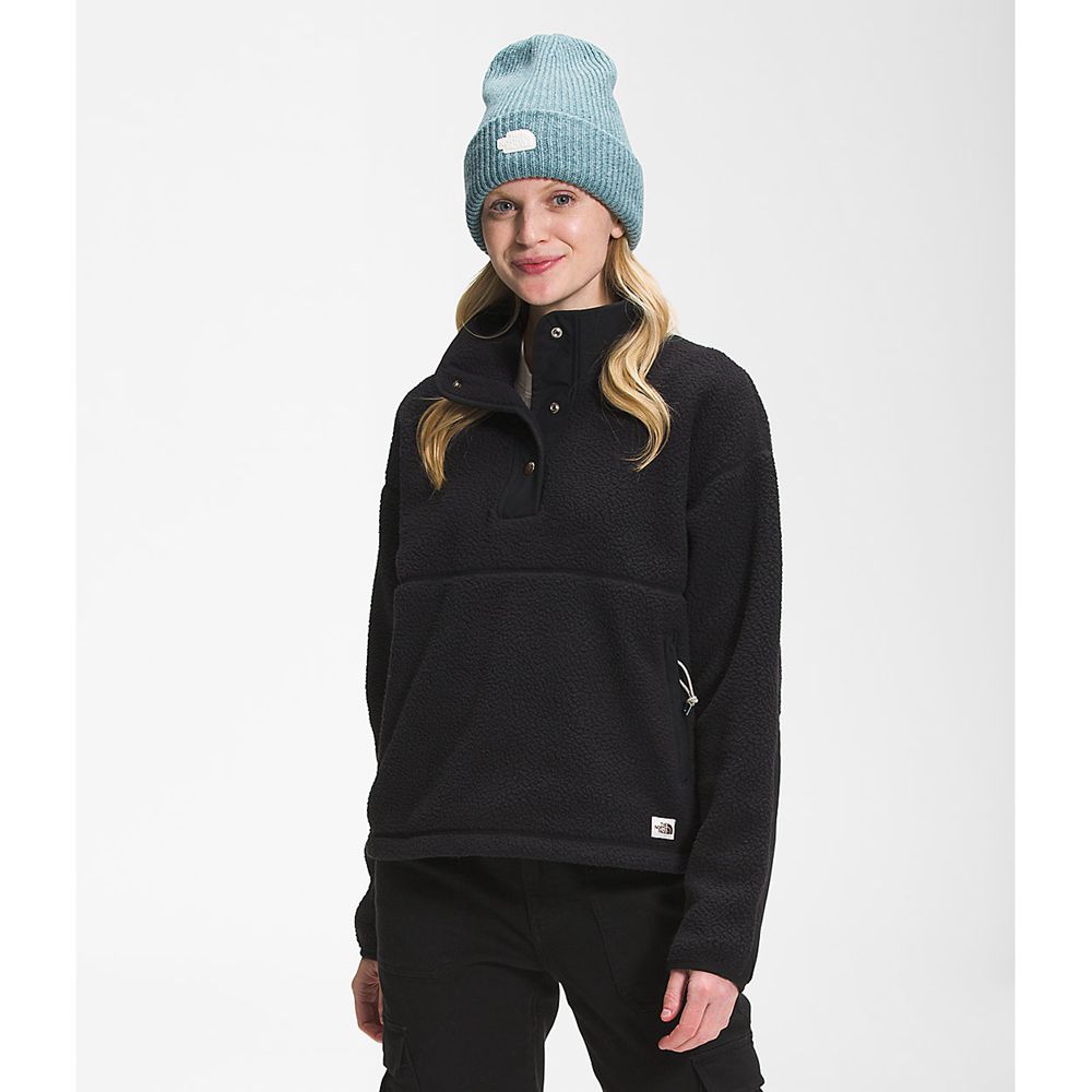 The North Face Fleece Jacket Womens Australia - The North Face Cragmont ¼ Snap Black (BTL-529431)